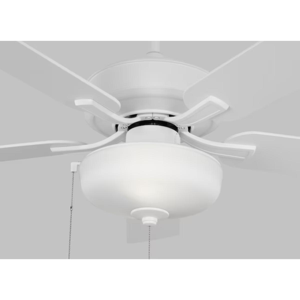 Linden Outdoor 52" White LED Dual Mount Ceiling Fan with Pull Chain - Bees Lighting