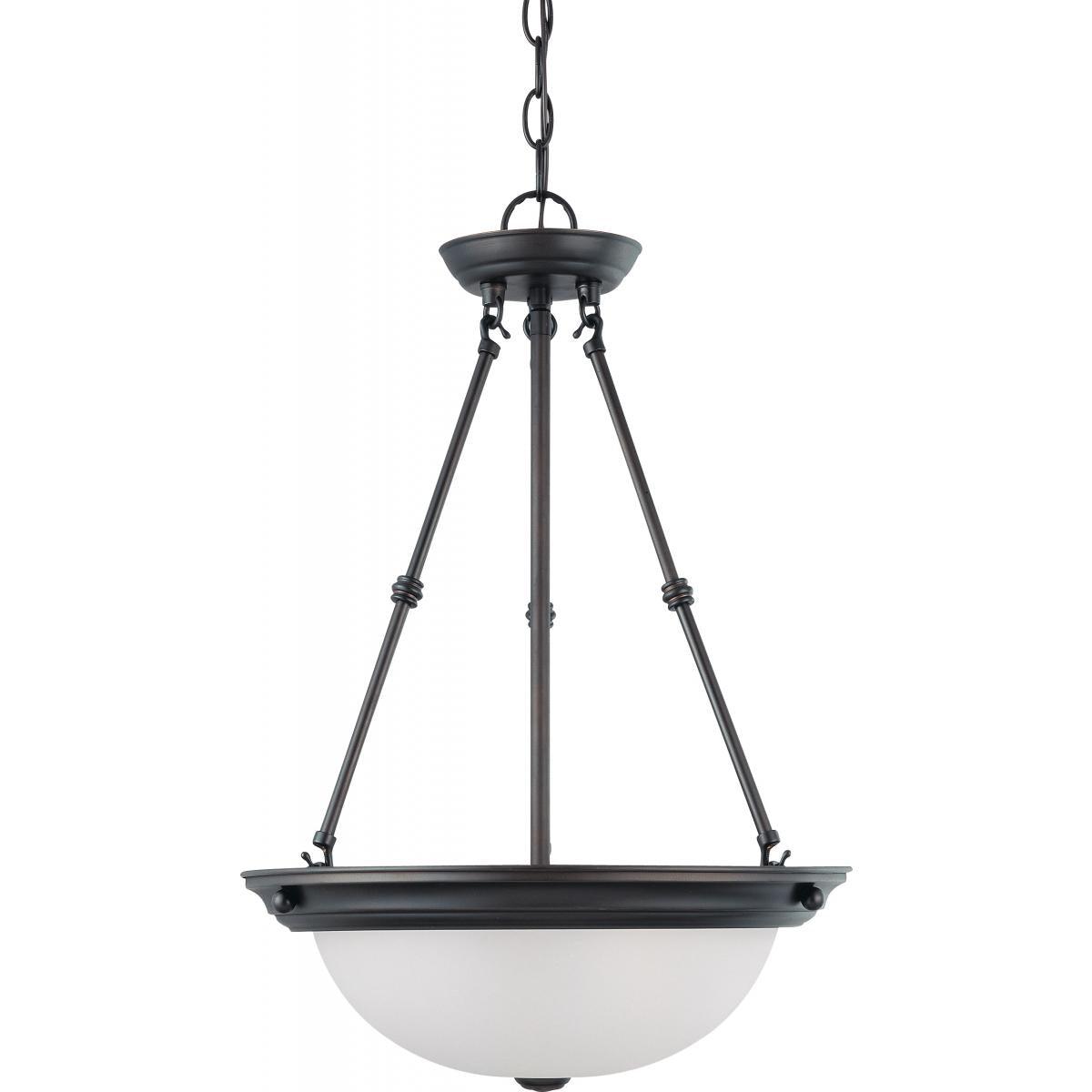 15 in. 3 Lights Pendant Light Frosted Glass