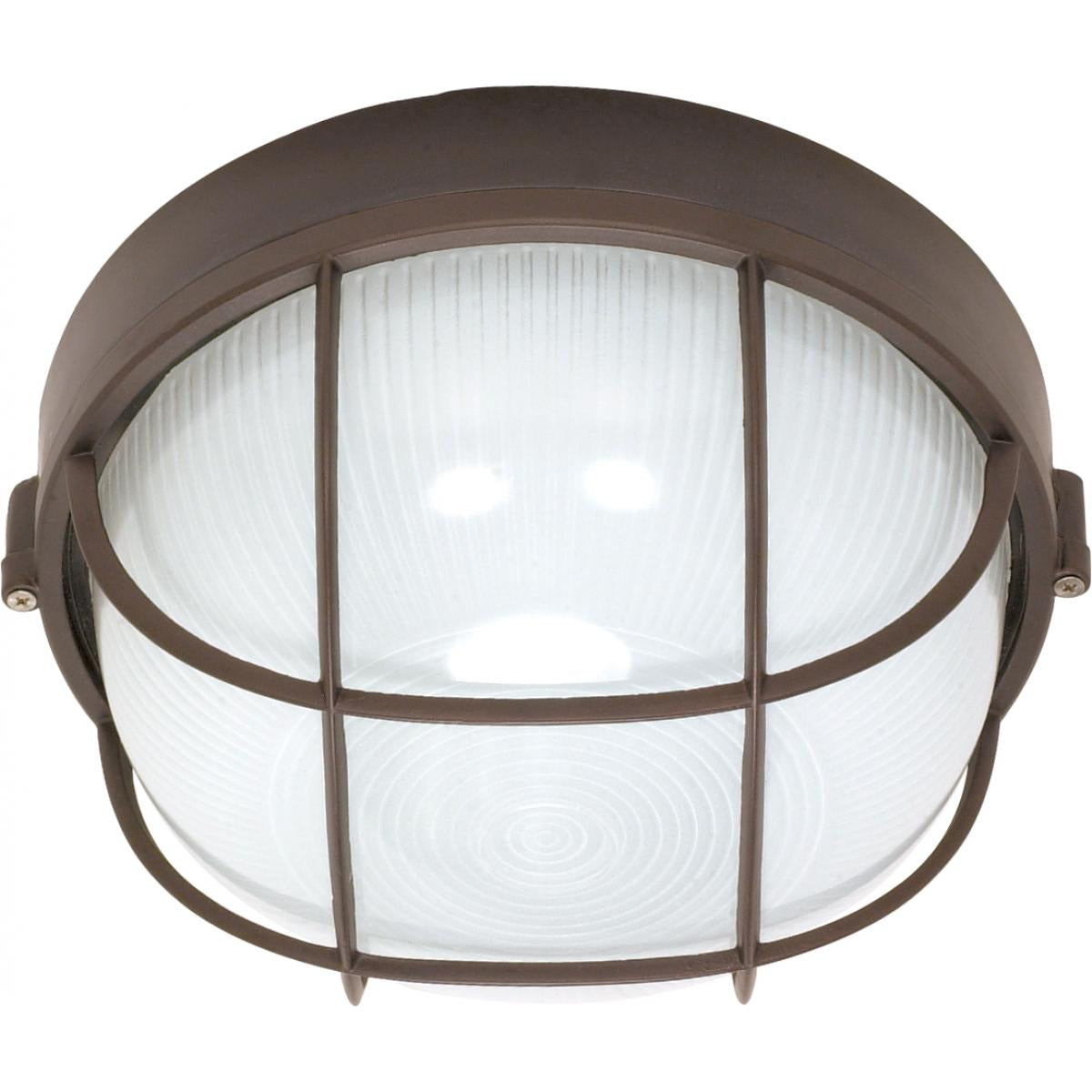 1 Light 10" Round Cage Bulkhead Light