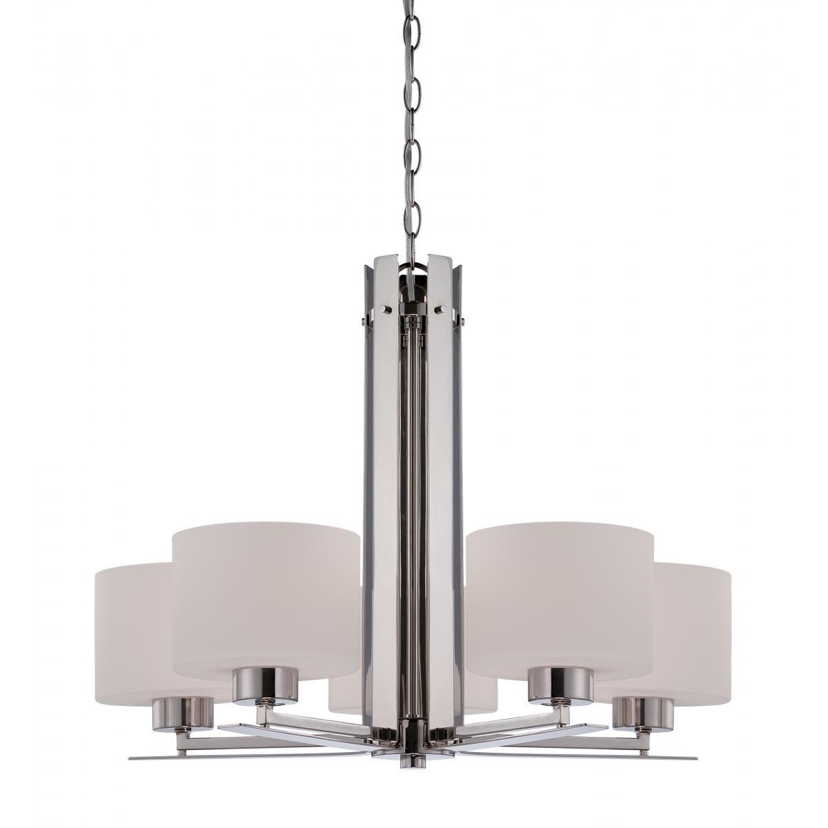 Parallel 26 in. 5 Lights Chandelier Silver Finish