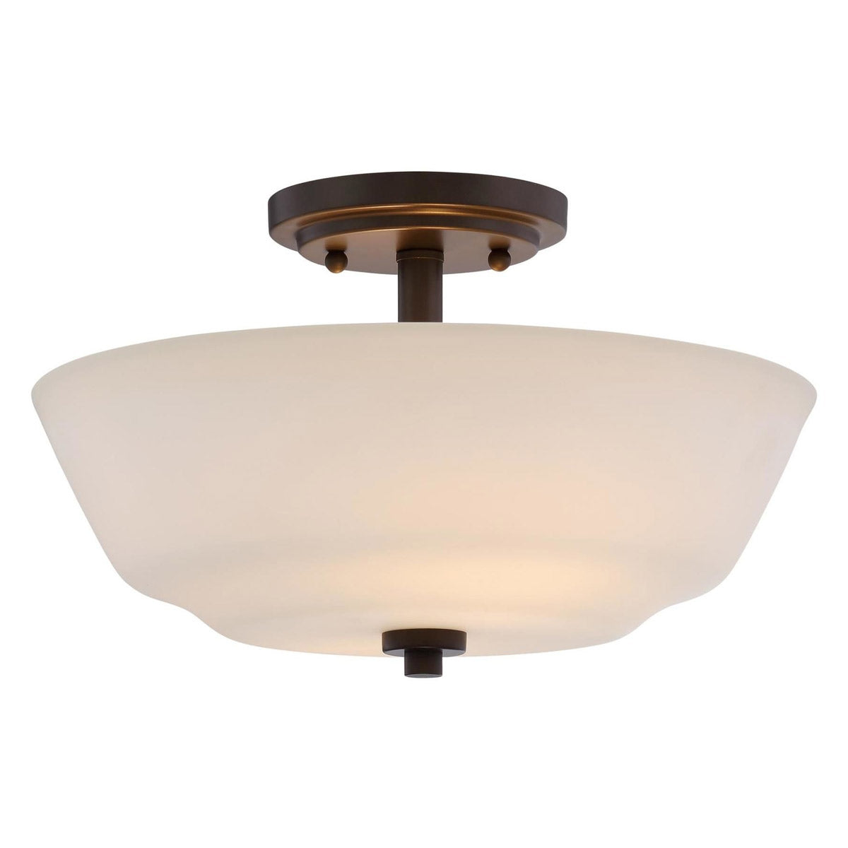 Willow 13 in. 2 Lights Semi Flush Mount Light Polished Nickel finish - Bees Lighting