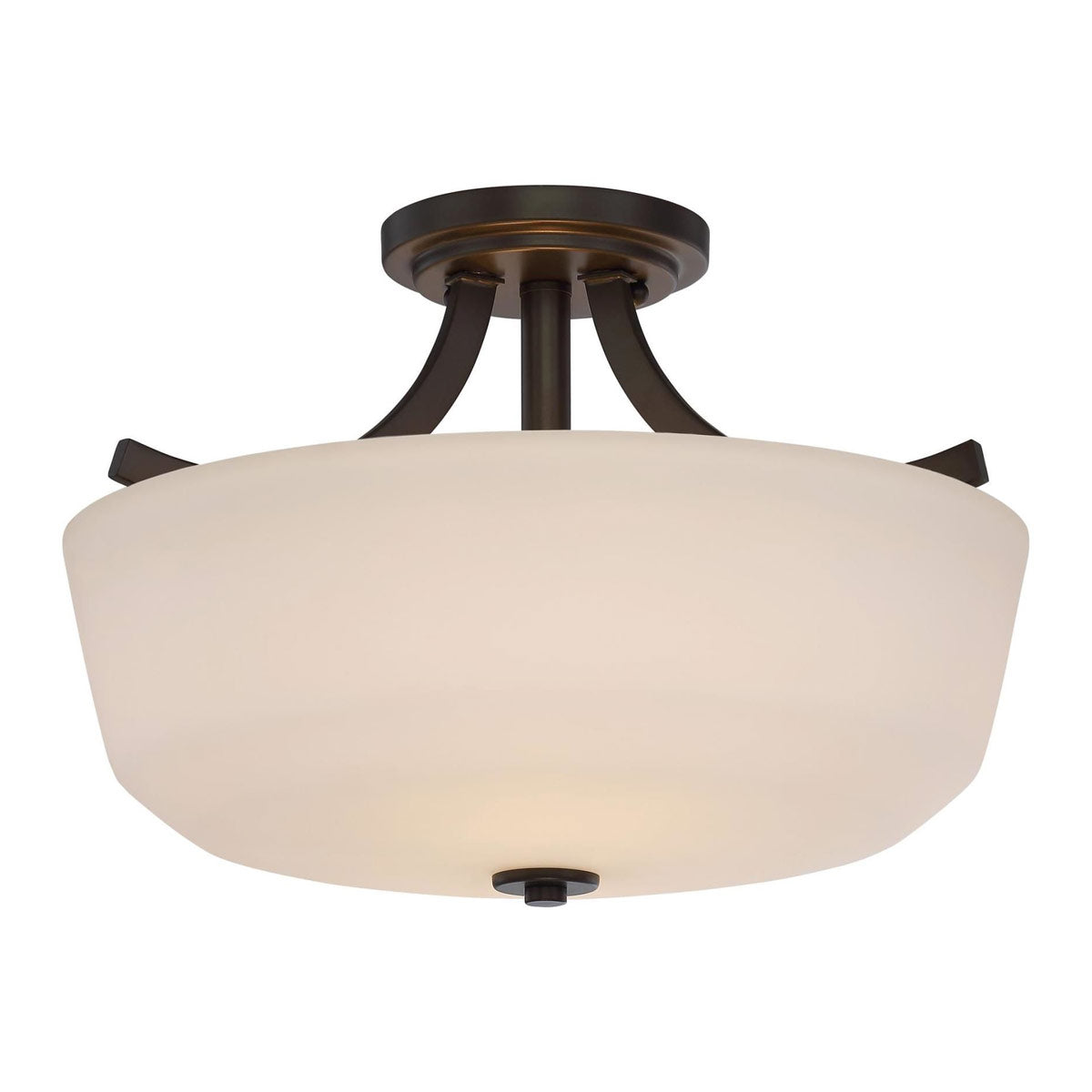 Laguna 15 in. 2 Lights Semi Flush Mount Light Brushed Nickel finish - Bees Lighting