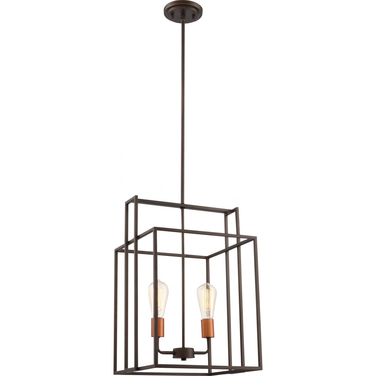 Lake 14 in. 2 Lights Pendant Light Bronze Finish - Bees Lighting
