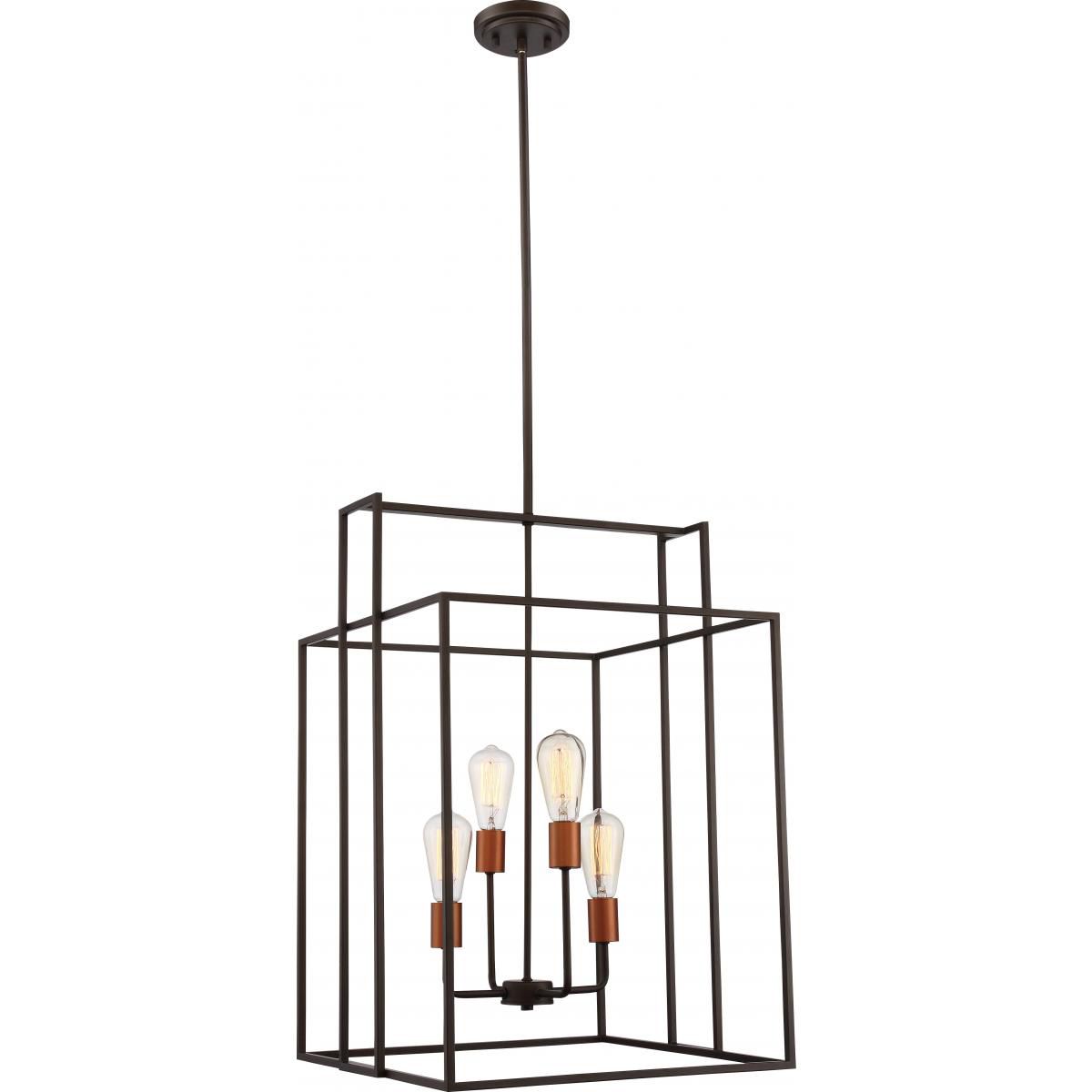 Lake 19 in. 4 Lights Pendant Light Bronze Finish - Bees Lighting