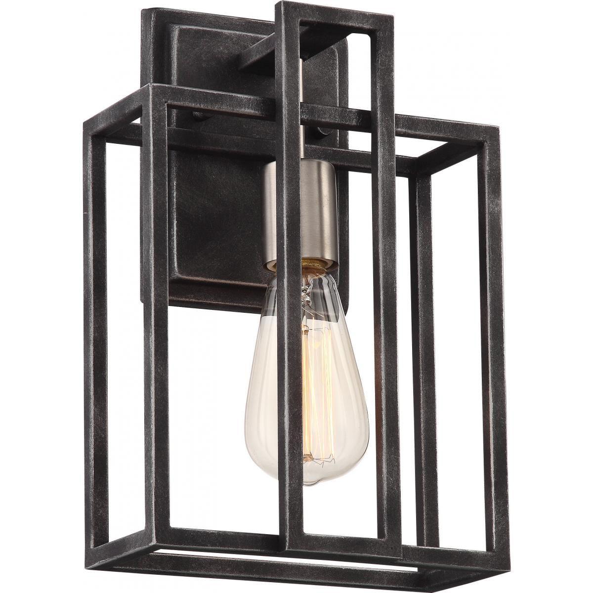 Lake 12" Armed Sconce, Black Finish - Bees Lighting