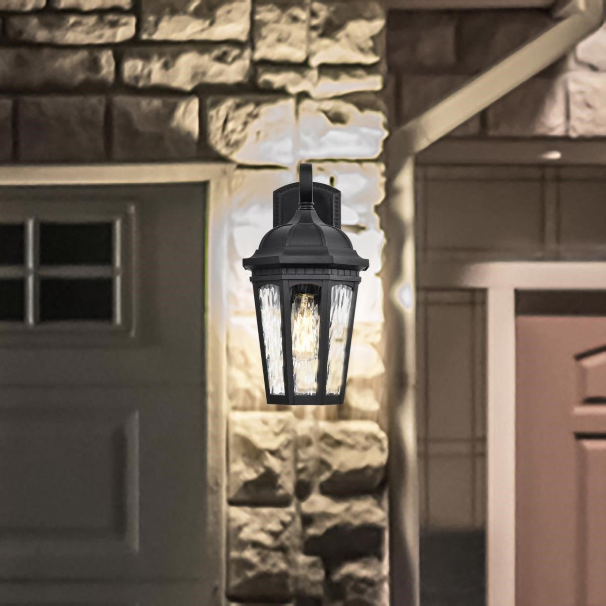 East River 12" Outdoor Wall Light, Matte Black Finish - Bees Lighting