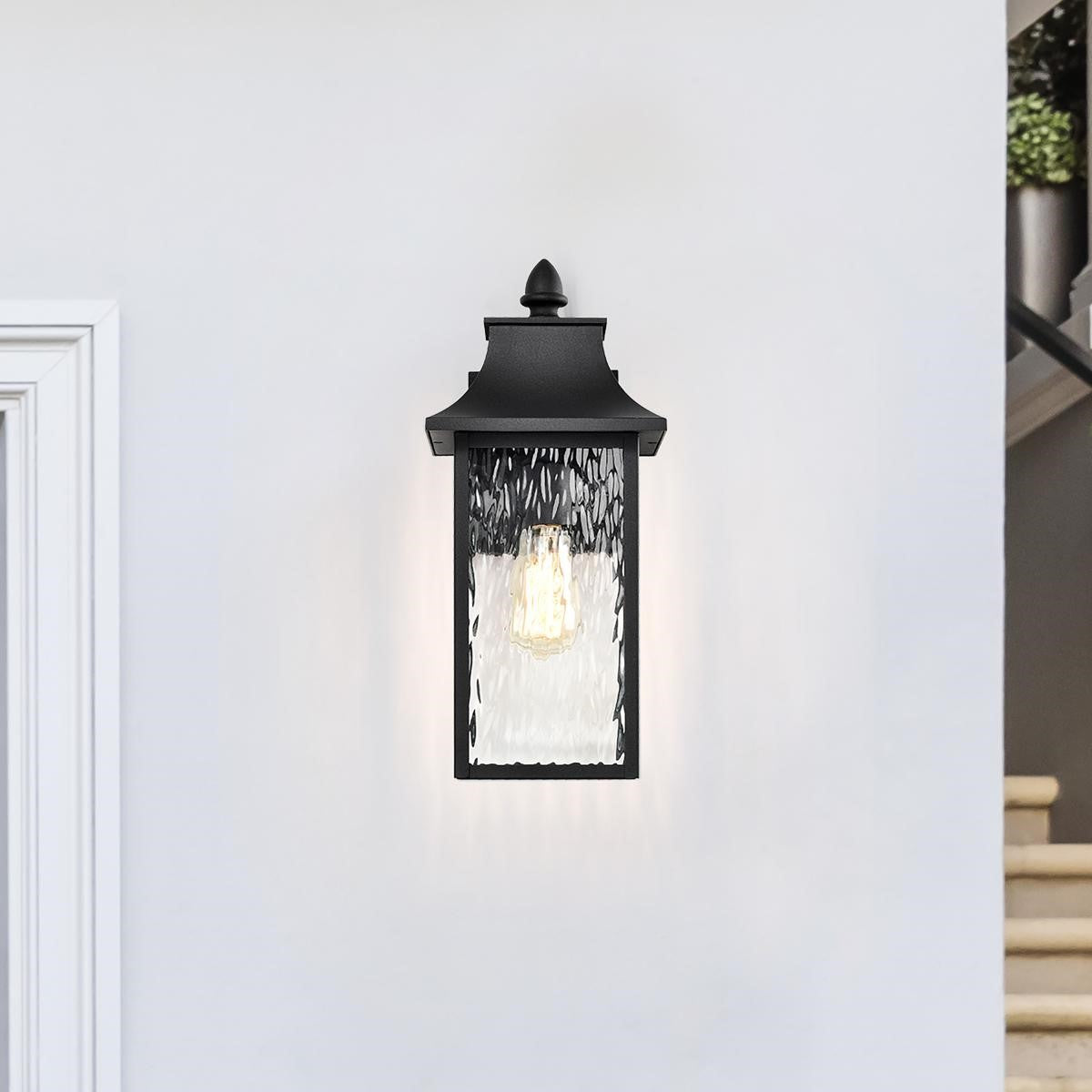 Austen 17" Outdoor Wall Light, Matte Black Finish - Bees Lighting