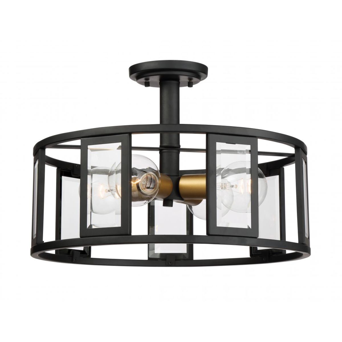 Payne 17 in. Semi Flush Mount Light Bronze finish - Bees Lighting