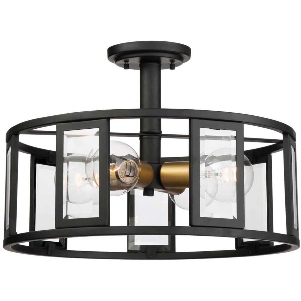 Payne 17 in. Semi Flush Mount Light Bronze finish - Bees Lighting