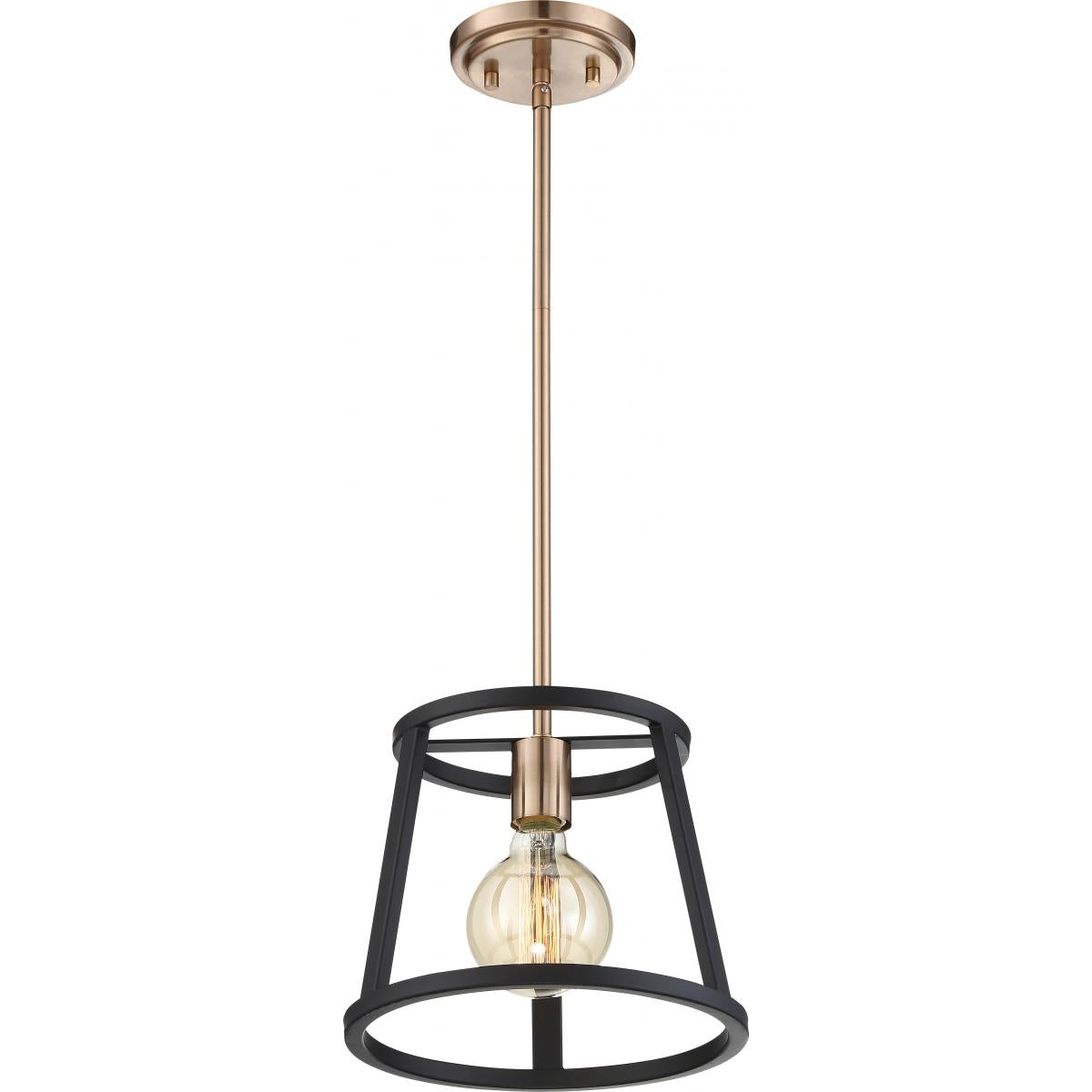 Chassis Pendant Light Copper Brushed Brass and Matte Black Finish - Bees Lighting