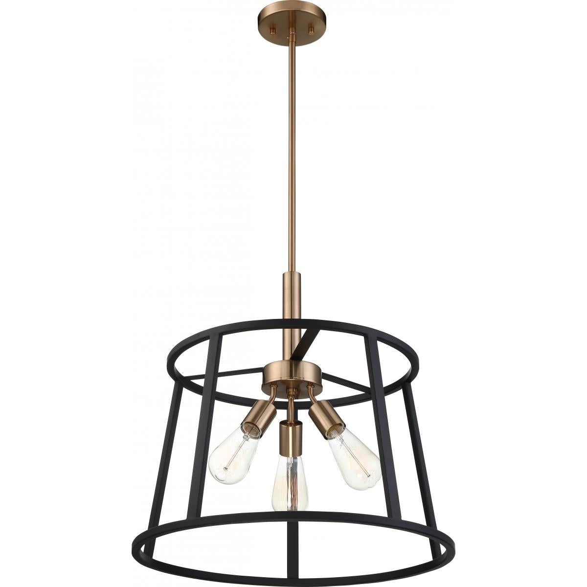 Chassis Pendant Light Copper Brushed Brass and Matte Black Finish - Bees Lighting