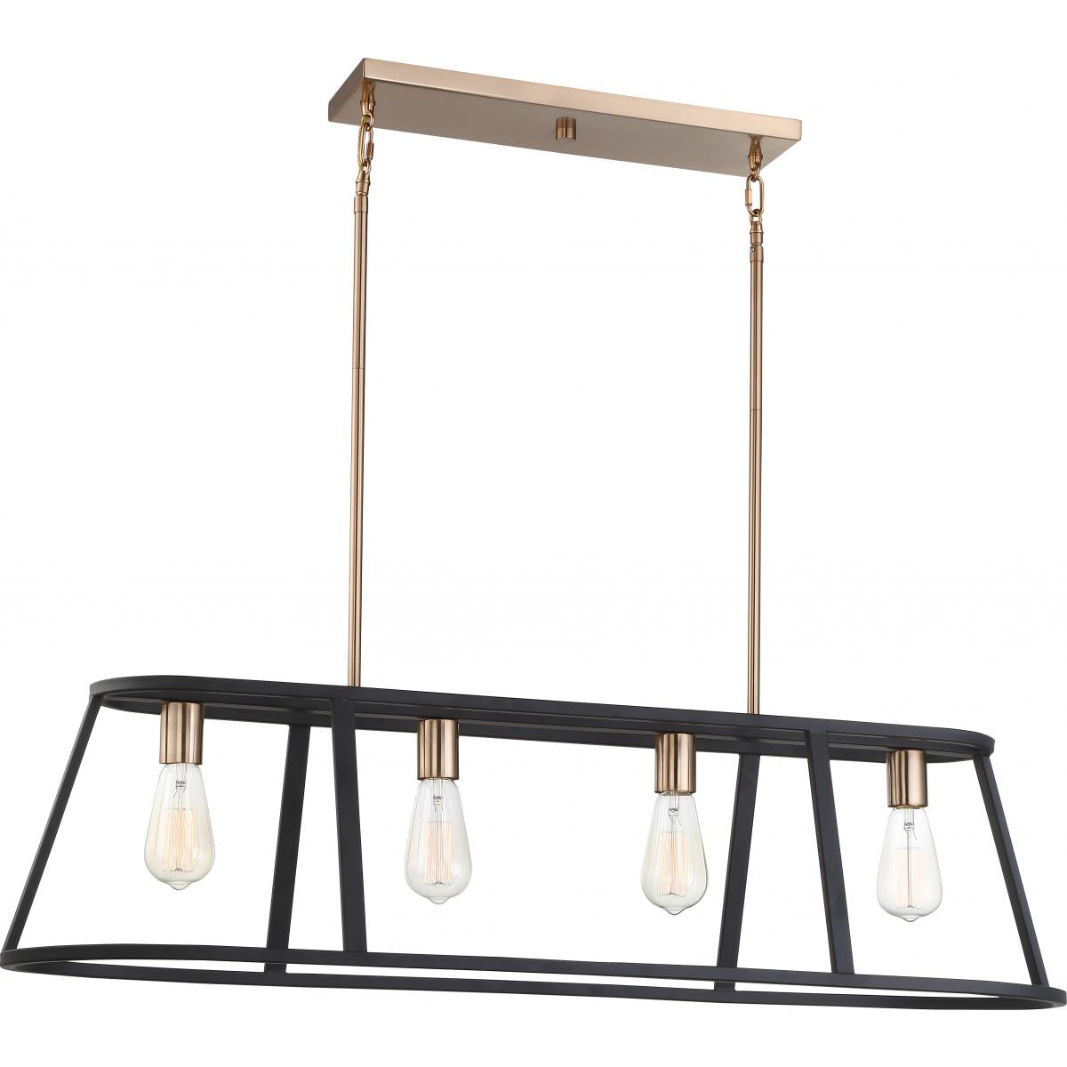 Chassis 40 in. 4 Lights Pendant Light Brass Finish - Bees Lighting