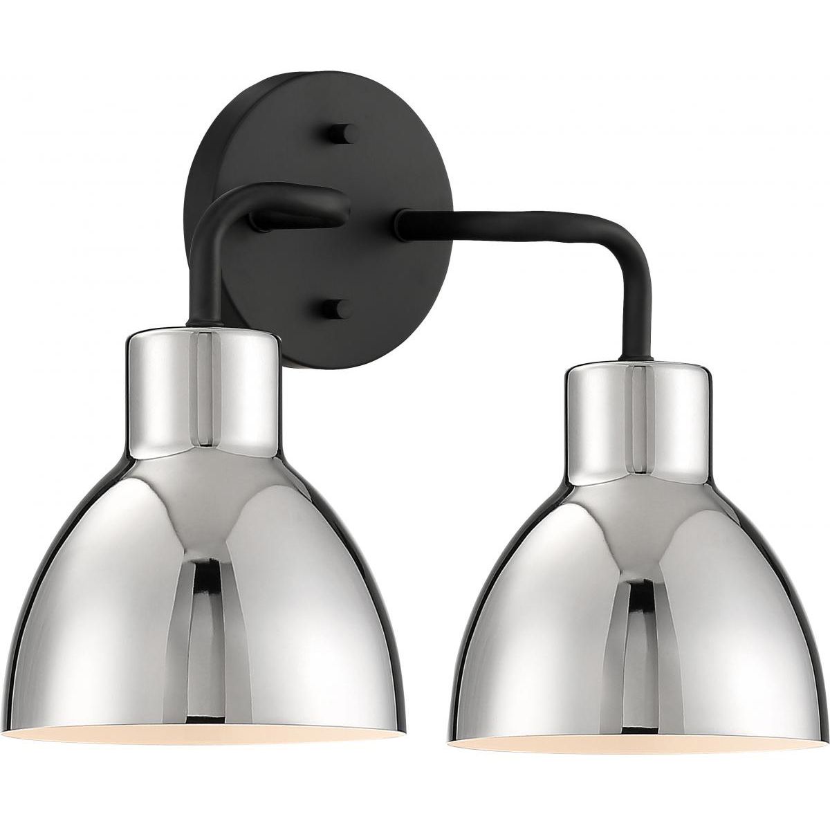 Sloan 14 in. 2 Lights Vanity Light Black and Nickel Finish - Bees Lighting