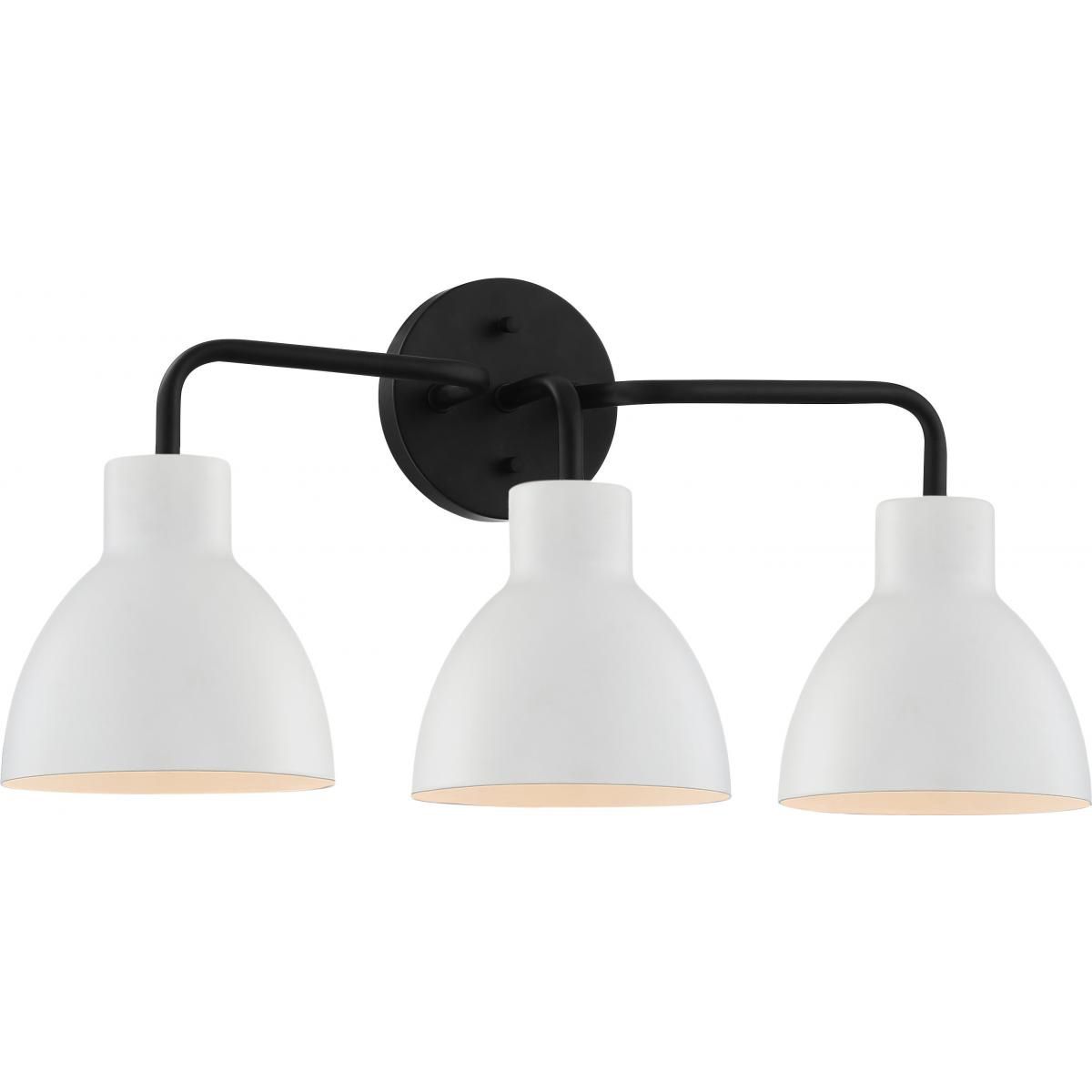 Sloan 22 in. 3 Lights Vanity Light Black and White Finish - Bees Lighting