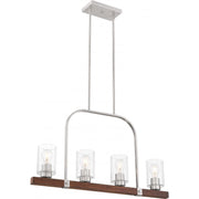 Arabel 32 in. 4 Lights Pendant Light Nickel Finish - Bees Lighting