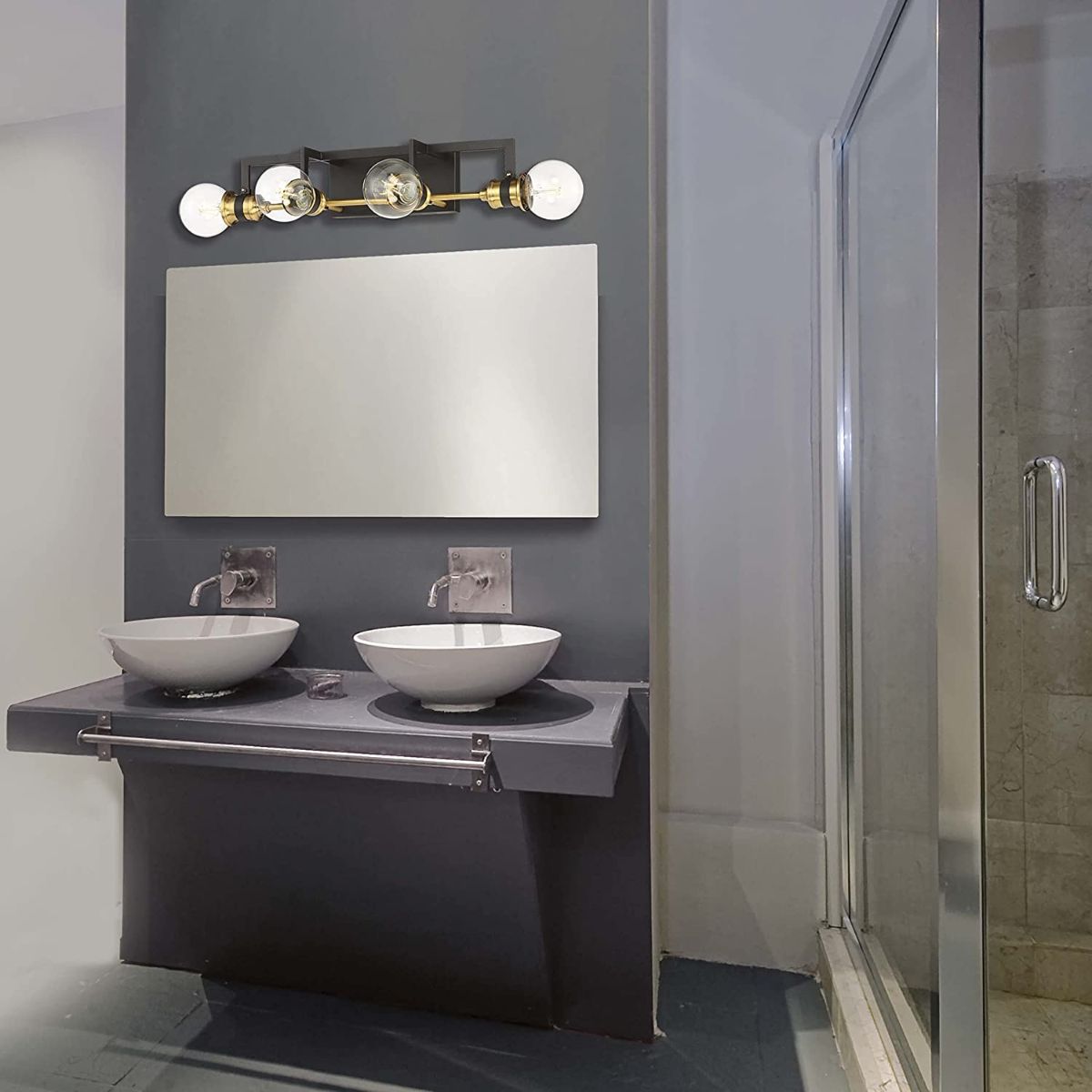 Intention 22 in. 4 Lights Vanity Light Black Finish - Bees Lighting