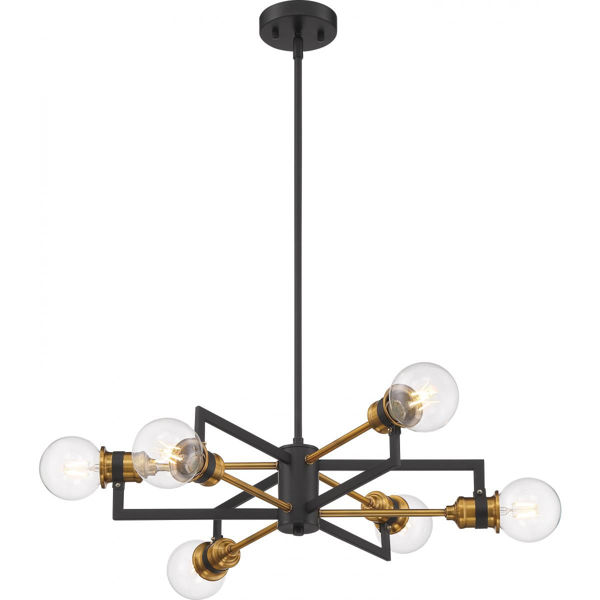 Intention 24 in. 6 Lights Chandelier Black Finish