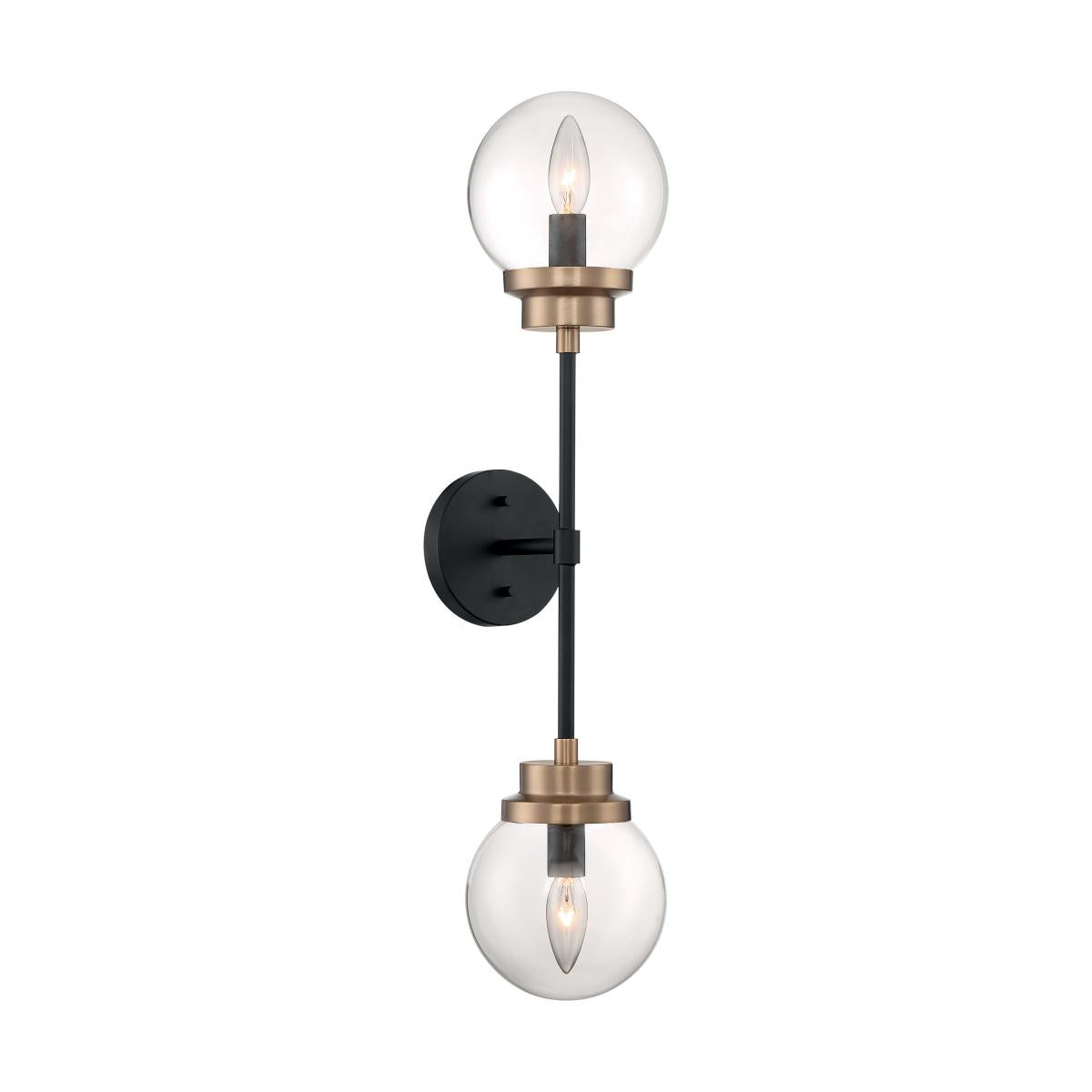 Axis 26 In. 2 Lights Armed Sconce, Clear Glass
