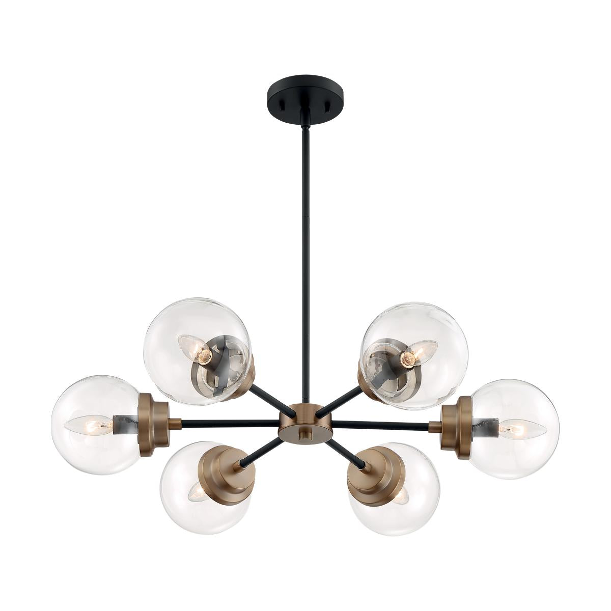 Axis 30 in. 6 Lights Chandelier, Clear Glass - Bees Lighting