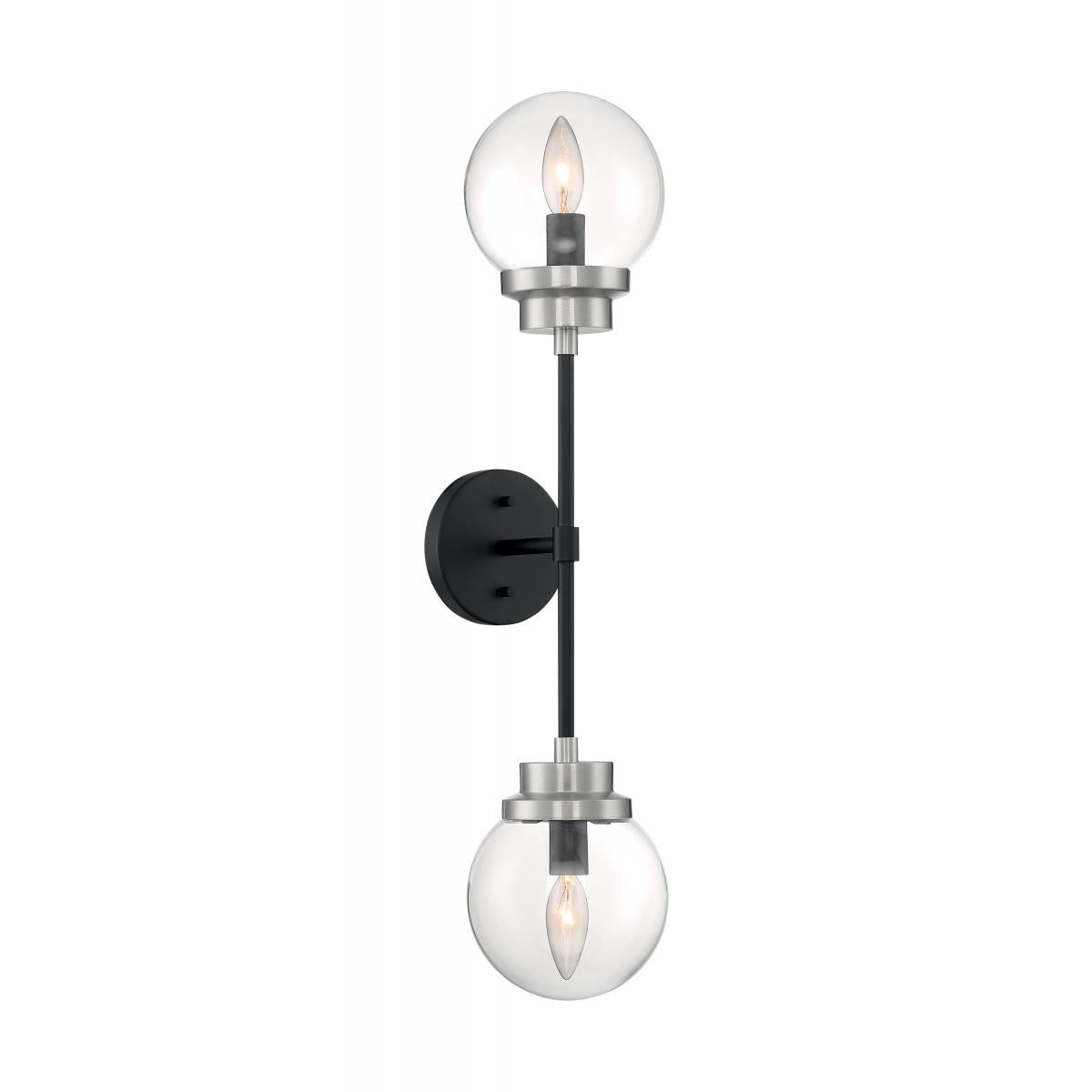 Axis 26 In. 2 Lights Armed Sconce, Clear Glass