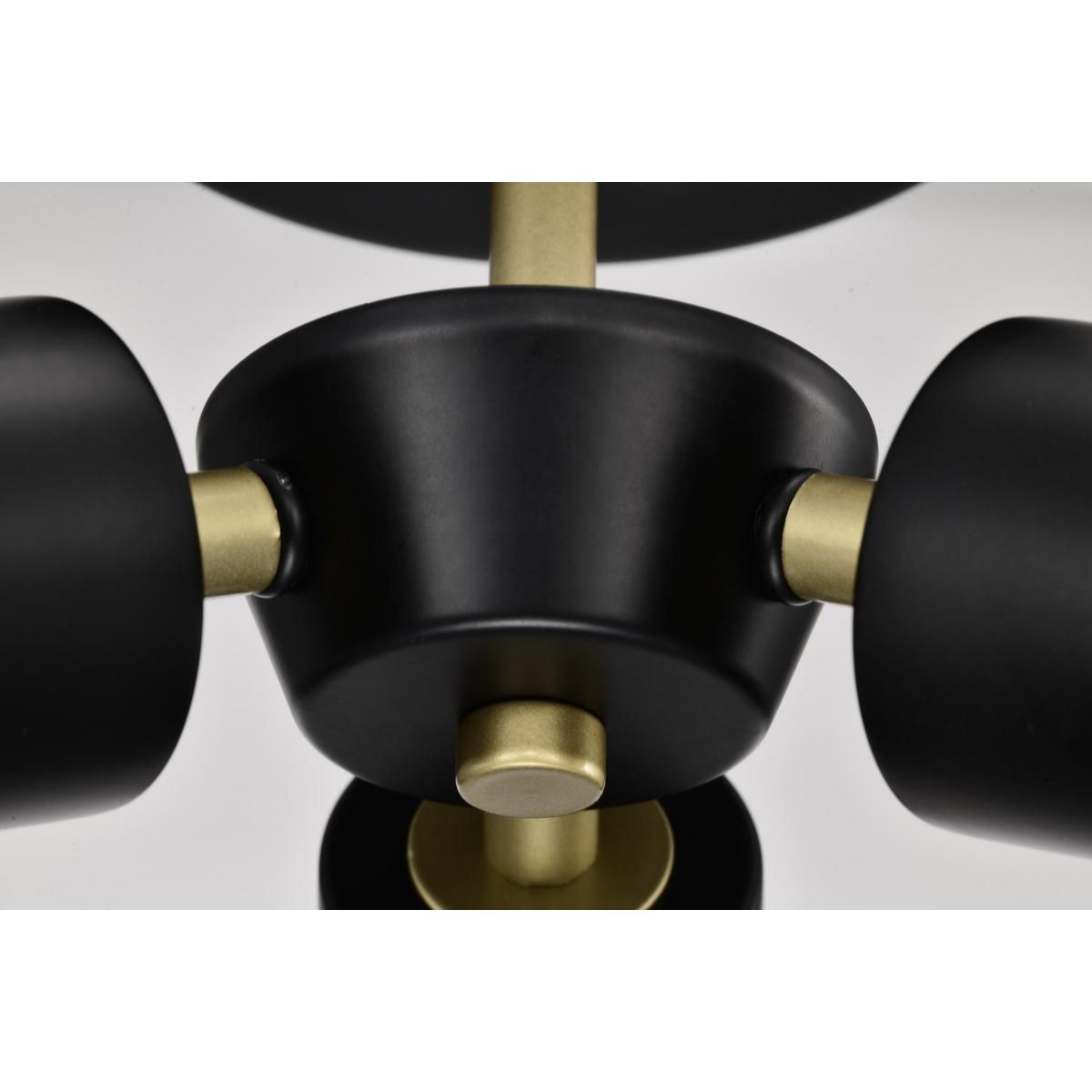 Marc 16 in. 2 lights Semi-flush Mount Light Matte Black Finish - Bees Lighting