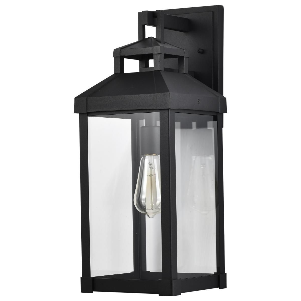 Corning 1 Light Outdoor Wall Light Matte Black Finish, Clear Glass - Bees Lighting