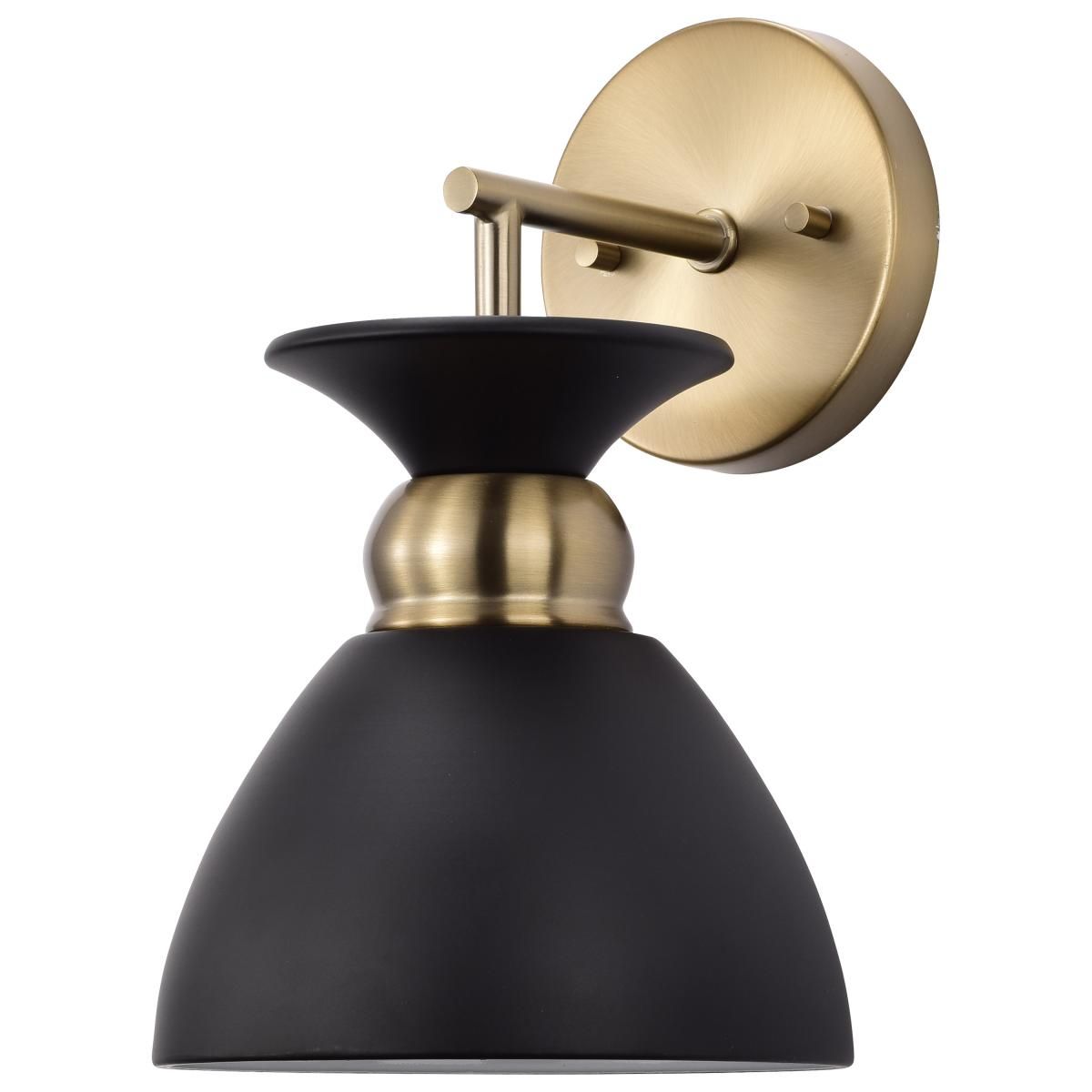 Perkins 11 in. 1 Light Armed Sconce, Burnished Brass Accents