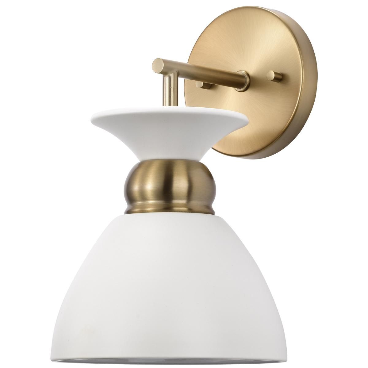 Perkins 11 in. 1 Light Armed Sconce, Burnished Brass Accents