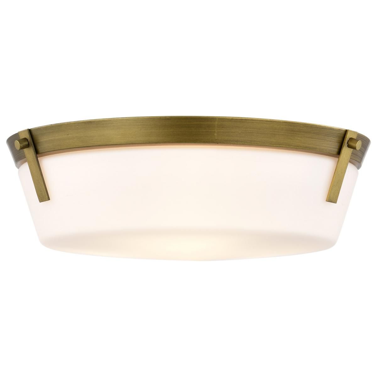 Rowen 15 in. 3 lights Flush Mount Light Natural Brass Finish - Bees Lighting