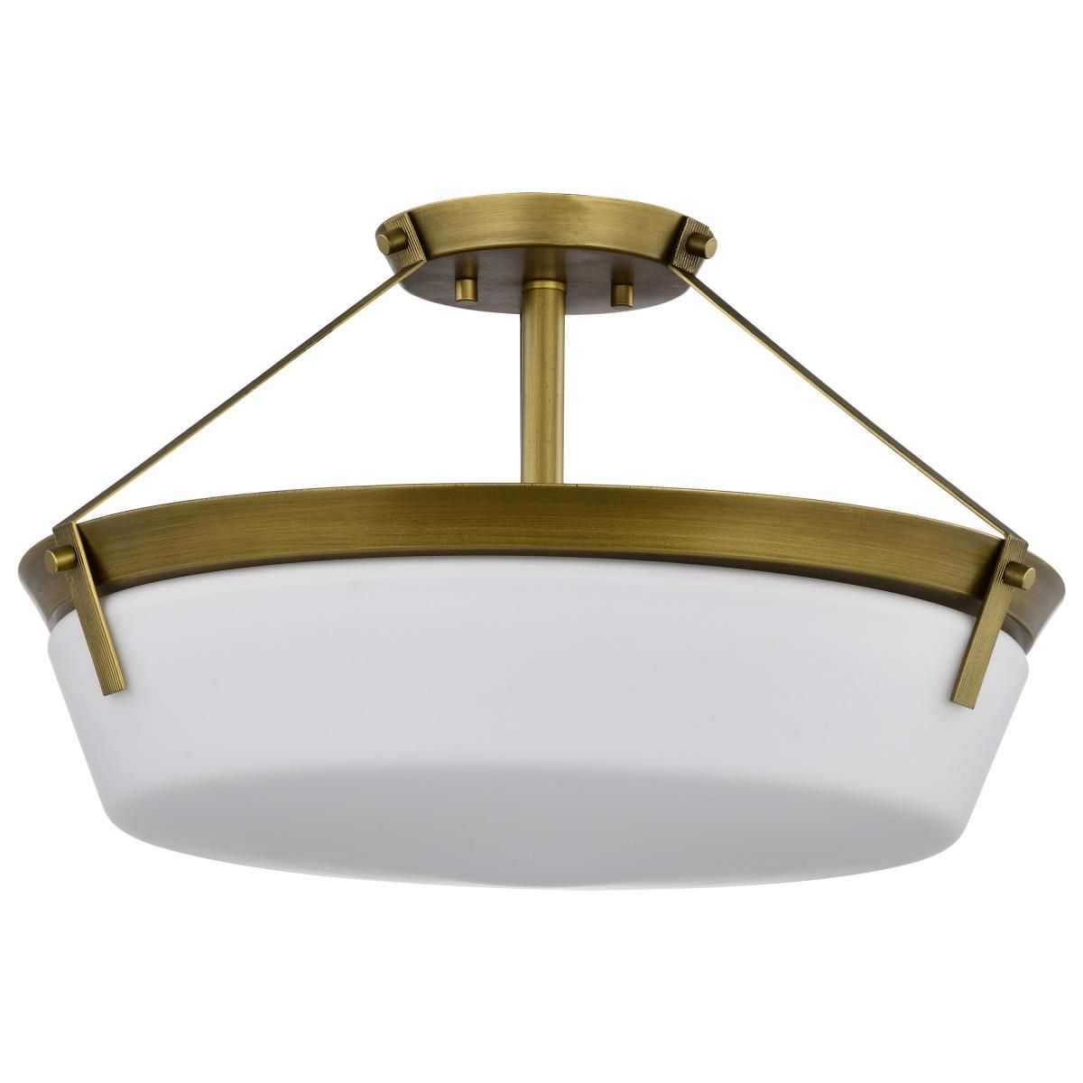 Rowen 19 in. 4 lights Semi-flush Mount Light Natural Brass Finish - Bees Lighting