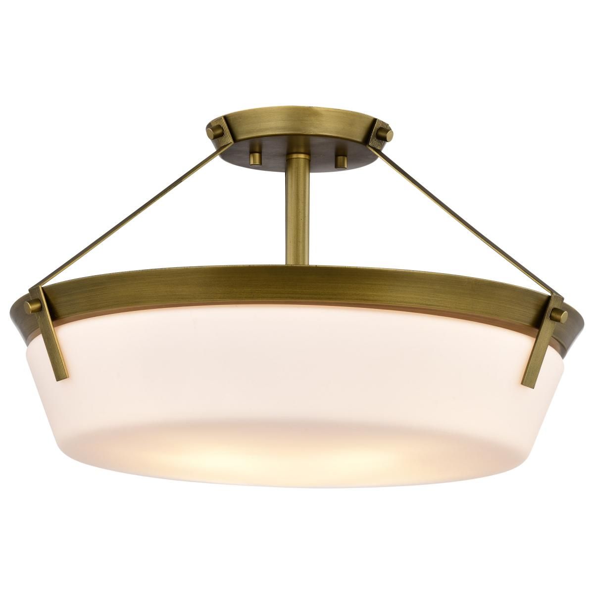 Rowen 19 in. 4 lights Semi-flush Mount Light Natural Brass Finish - Bees Lighting