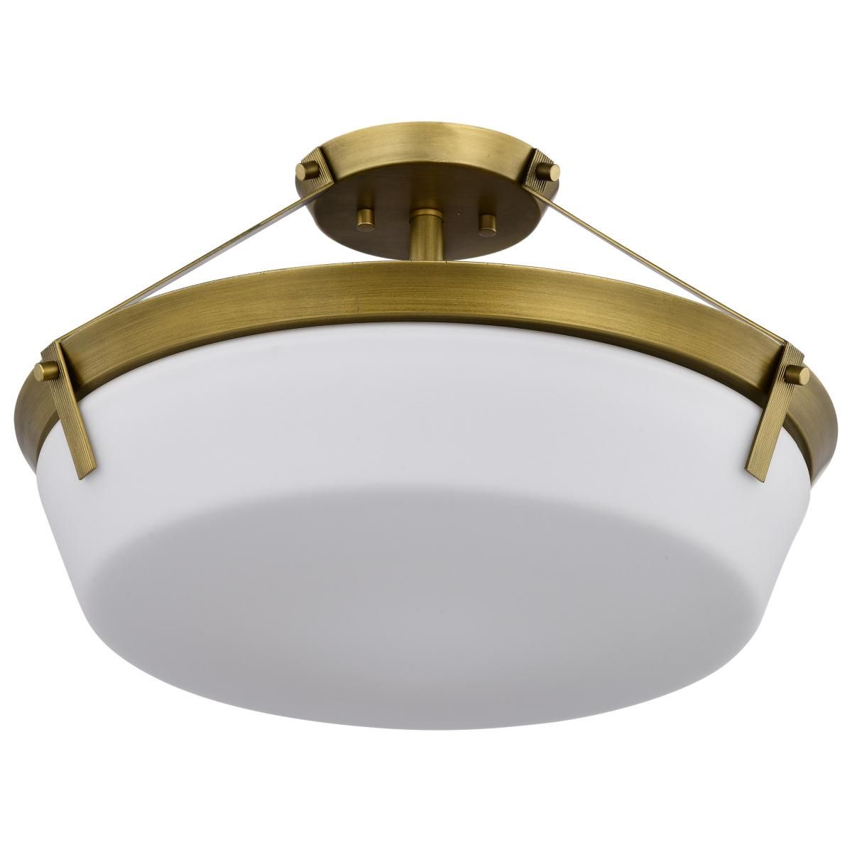 Rowen 19 in. 4 lights Semi-flush Mount Light Natural Brass Finish - Bees Lighting