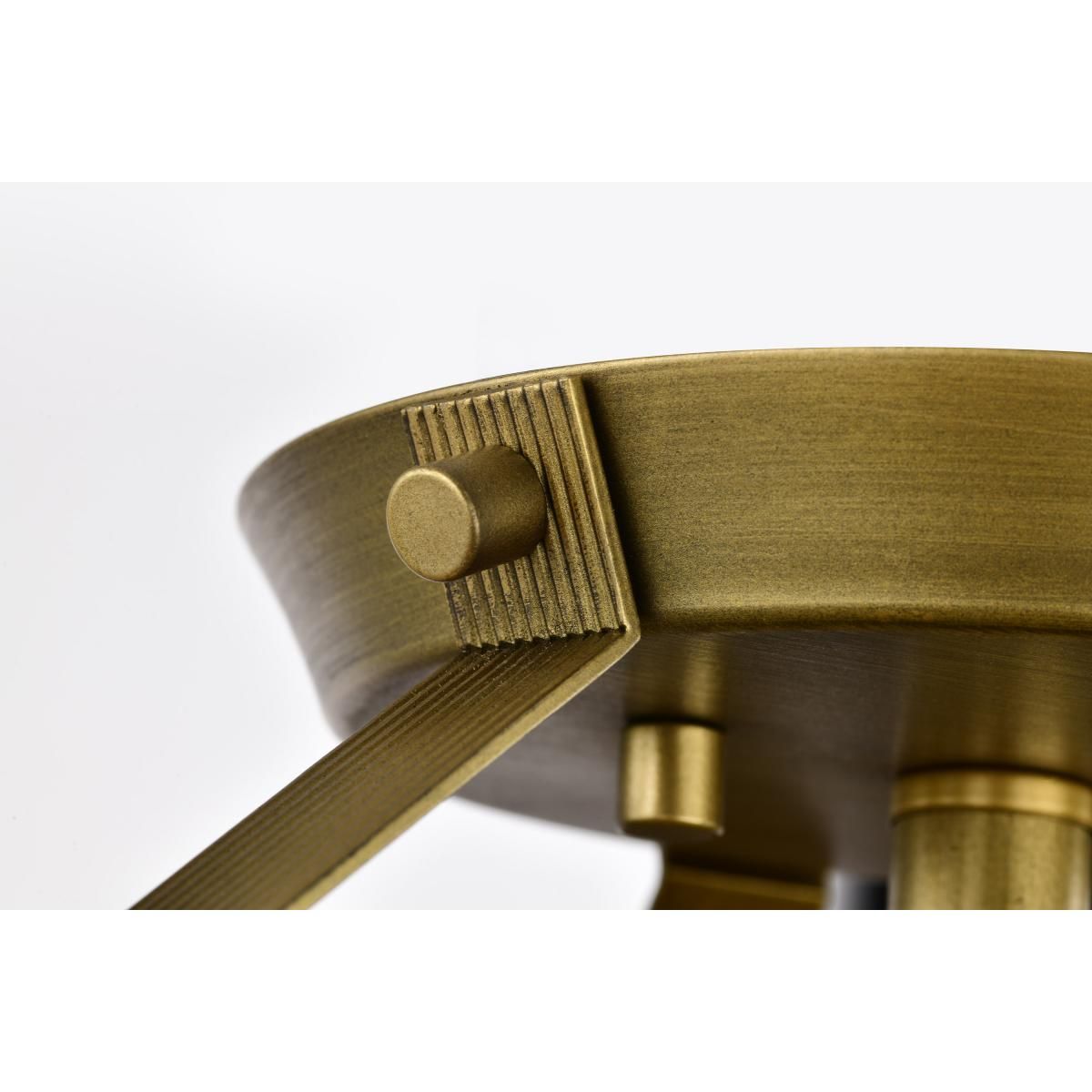 Rowen 19 in. 4 lights Semi-flush Mount Light Natural Brass Finish - Bees Lighting