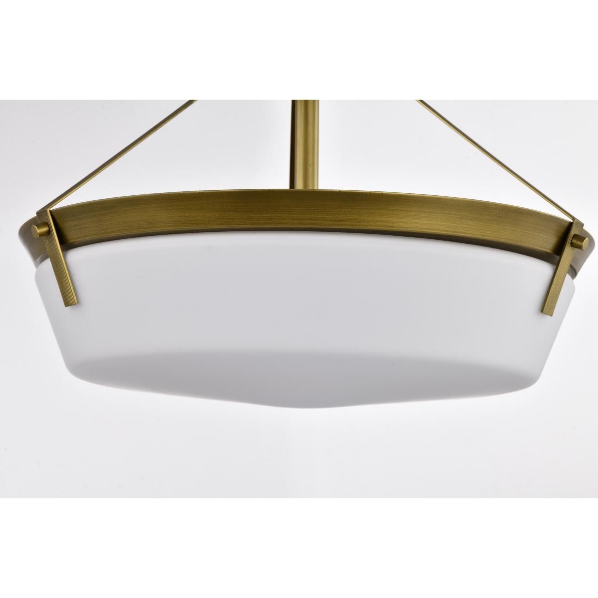 Rowen 19 in. 4 lights Semi-flush Mount Light Natural Brass Finish - Bees Lighting