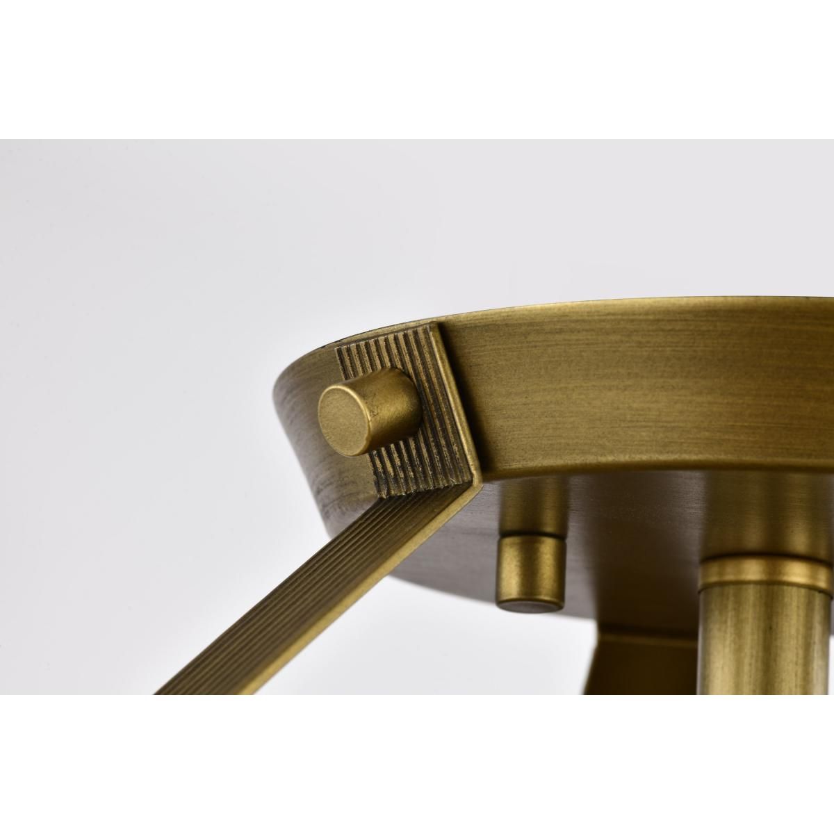Rowen 15 in. 3 lights Semi-flush Mount Light Natural Brass Finish - Bees Lighting