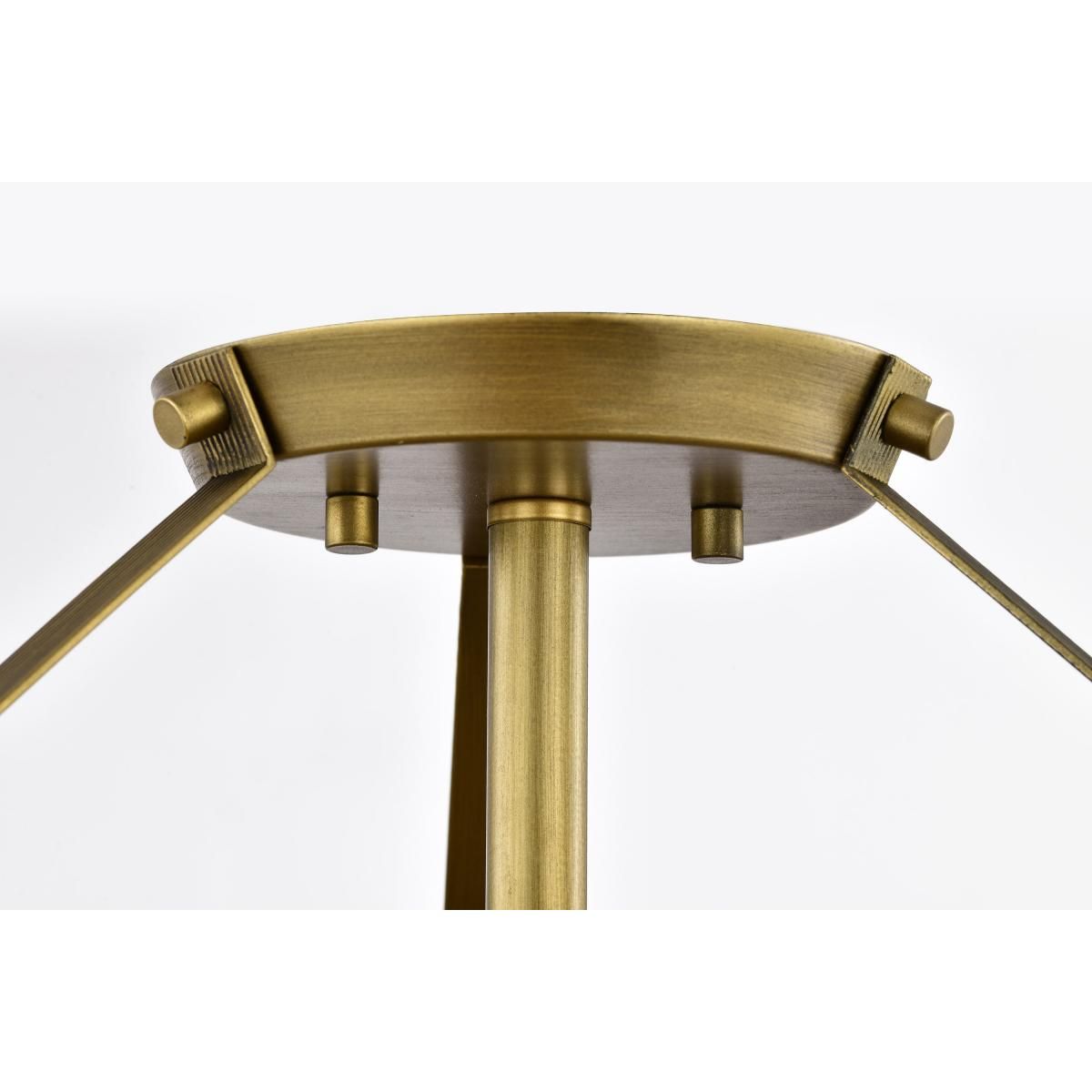 Rowen 15 in. 3 lights Semi-flush Mount Light Natural Brass Finish - Bees Lighting