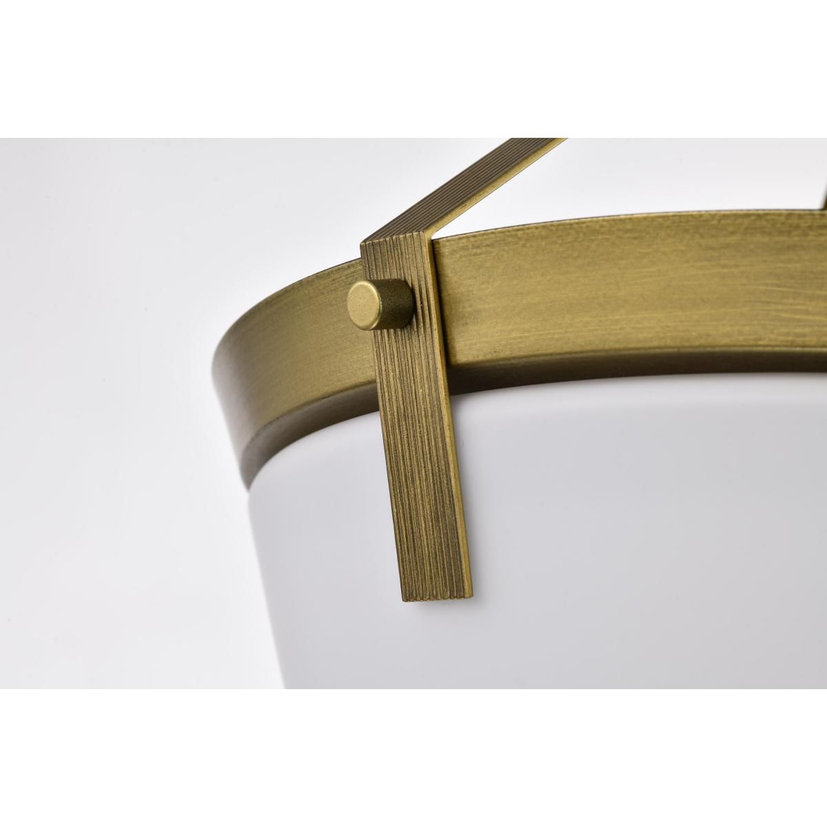 Rowen 15 in. 3 lights Semi-flush Mount Light Natural Brass Finish - Bees Lighting