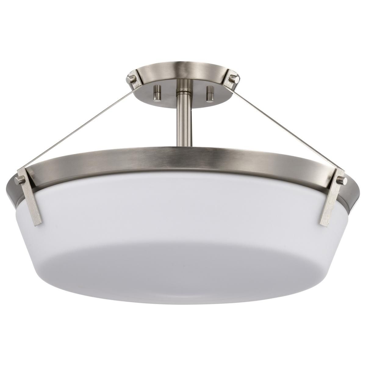 Rowen 19 in. 4 lights Semi-flush Mount Light Brushed Nickel Finish - Bees Lighting