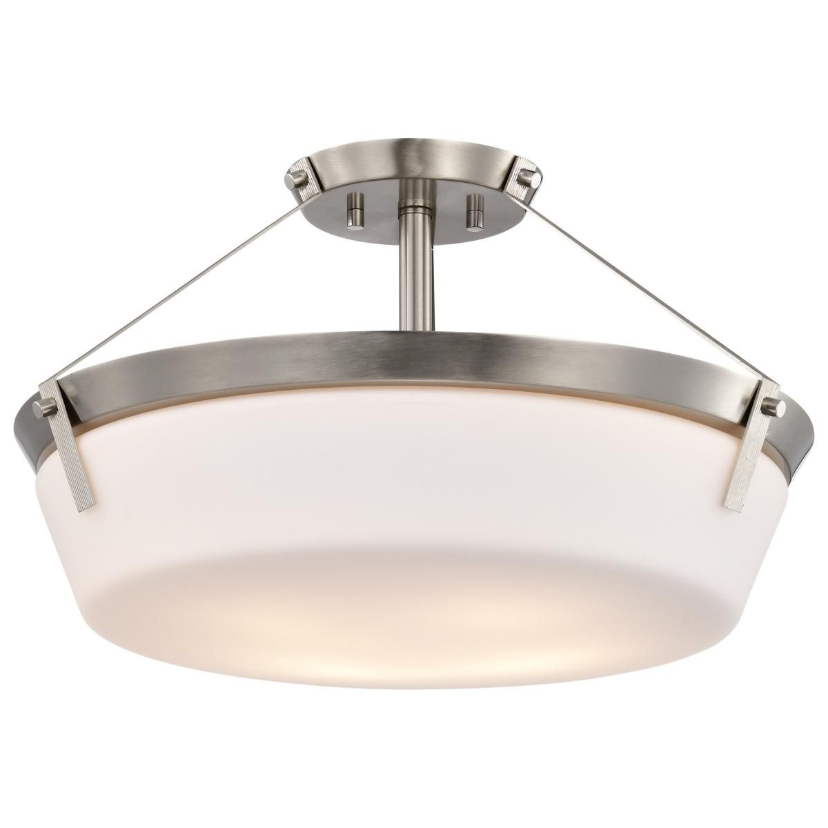 Rowen 19 in. 4 lights Semi-flush Mount Light Brushed Nickel Finish - Bees Lighting