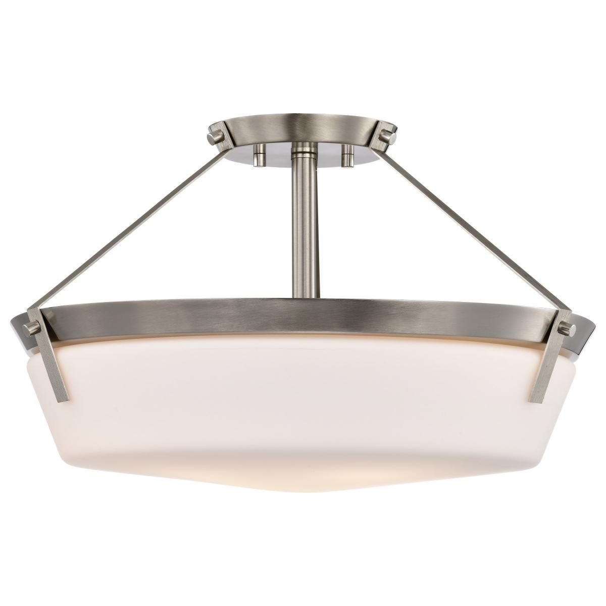 Rowen 19 in. 4 lights Semi-flush Mount Light Brushed Nickel Finish - Bees Lighting