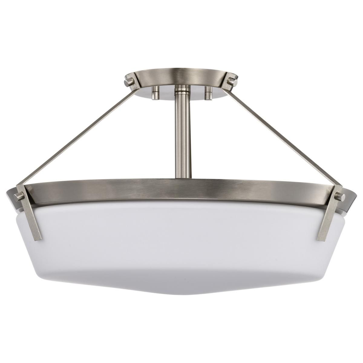 Rowen 19 in. 4 lights Semi-flush Mount Light Brushed Nickel Finish - Bees Lighting
