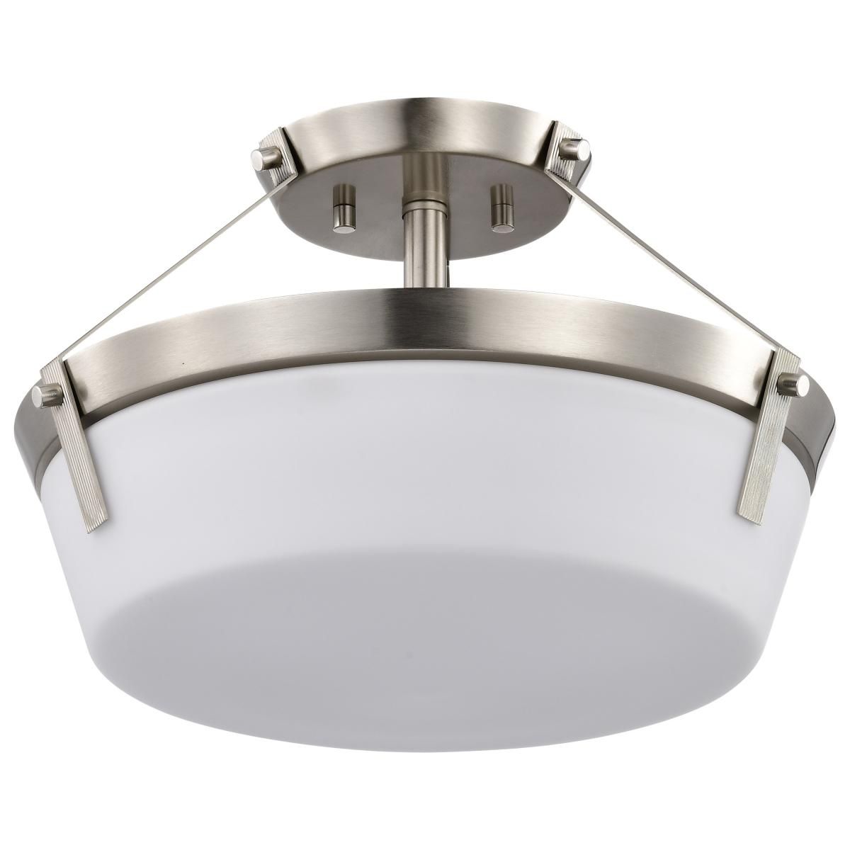 Rowen 15 in. 3 lights Semi-flush Mount Light Brushed Nickel Finish - Bees Lighting