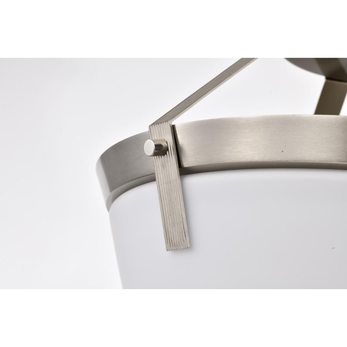 Rowen 15 in. 3 lights Semi-flush Mount Light Brushed Nickel Finish - Bees Lighting