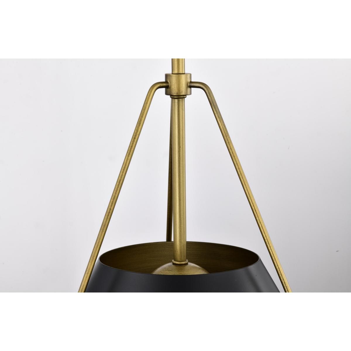 Adina 18 in. 3 lights Pendant Light Matte Black and Natural Brass Finish - Bees Lighting