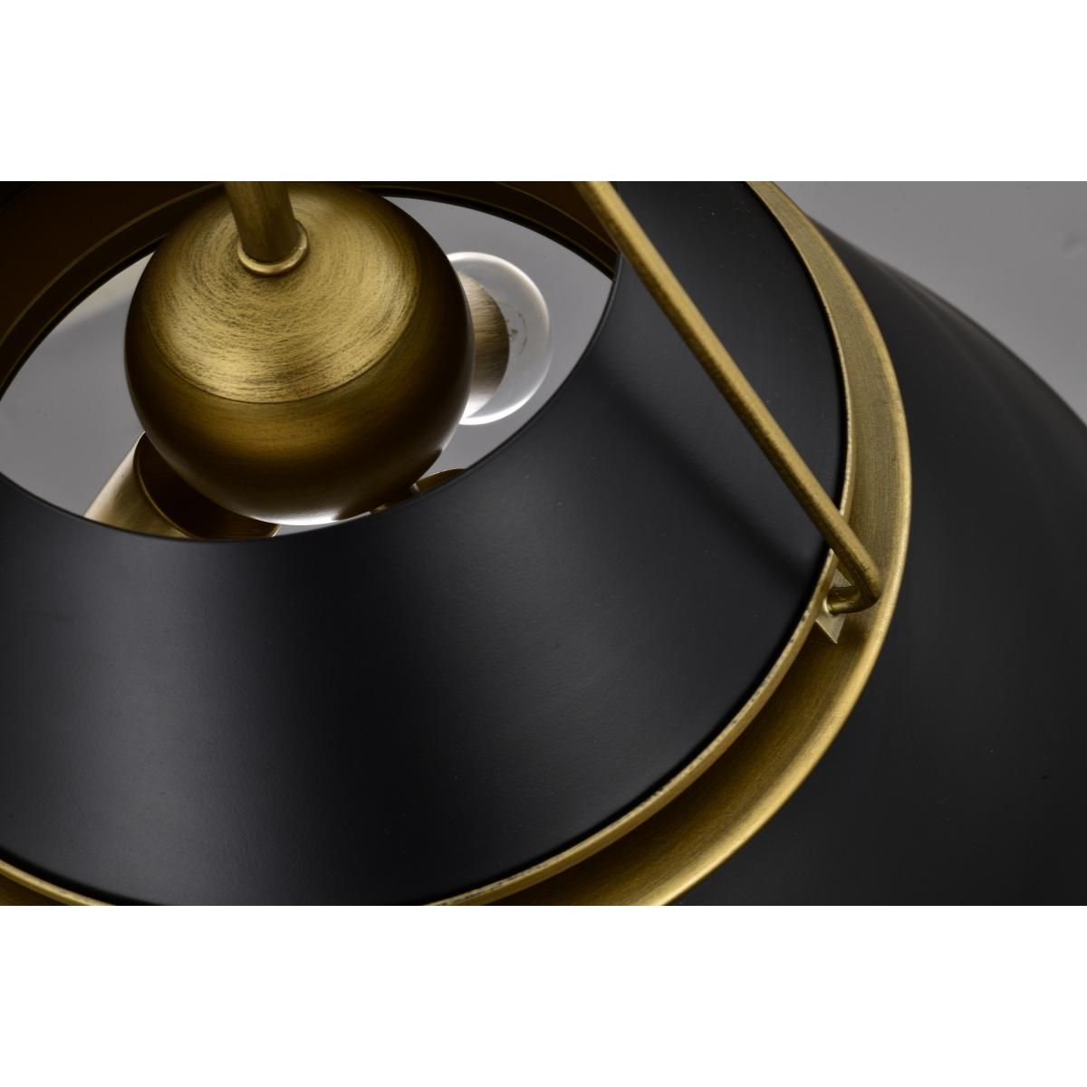 Adina 18 in. 3 lights Pendant Light Matte Black and Natural Brass Finish - Bees Lighting