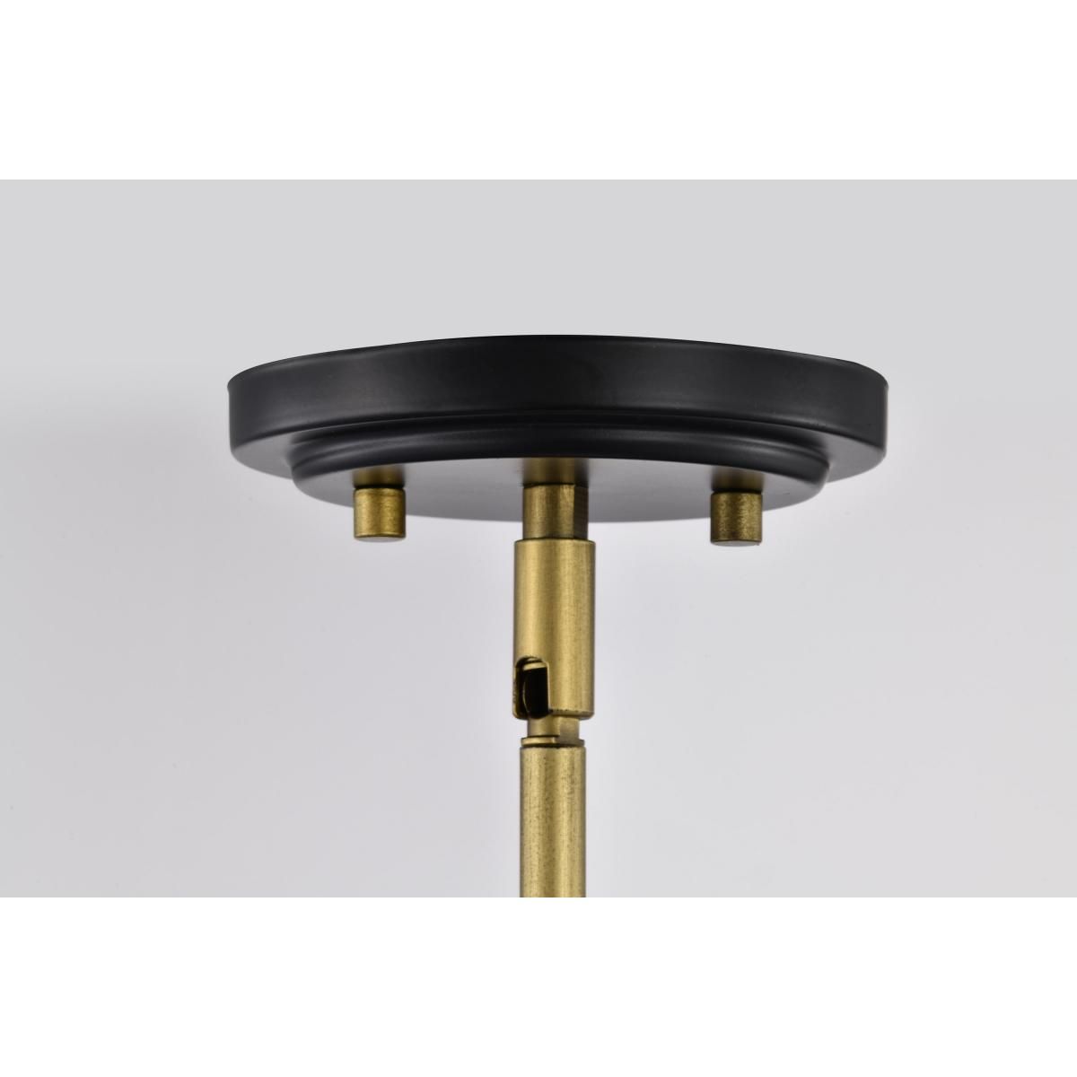 Adina 18 in. 3 lights Pendant Light Matte Black and Natural Brass Finish - Bees Lighting
