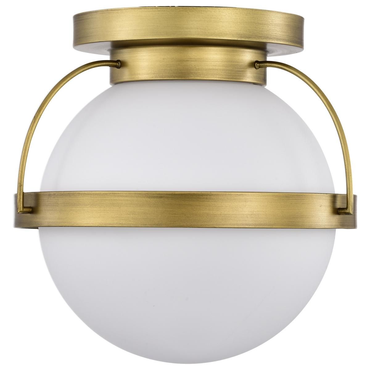 Lakeshore 10 in. Flush Mount Light Natural Brass Finish