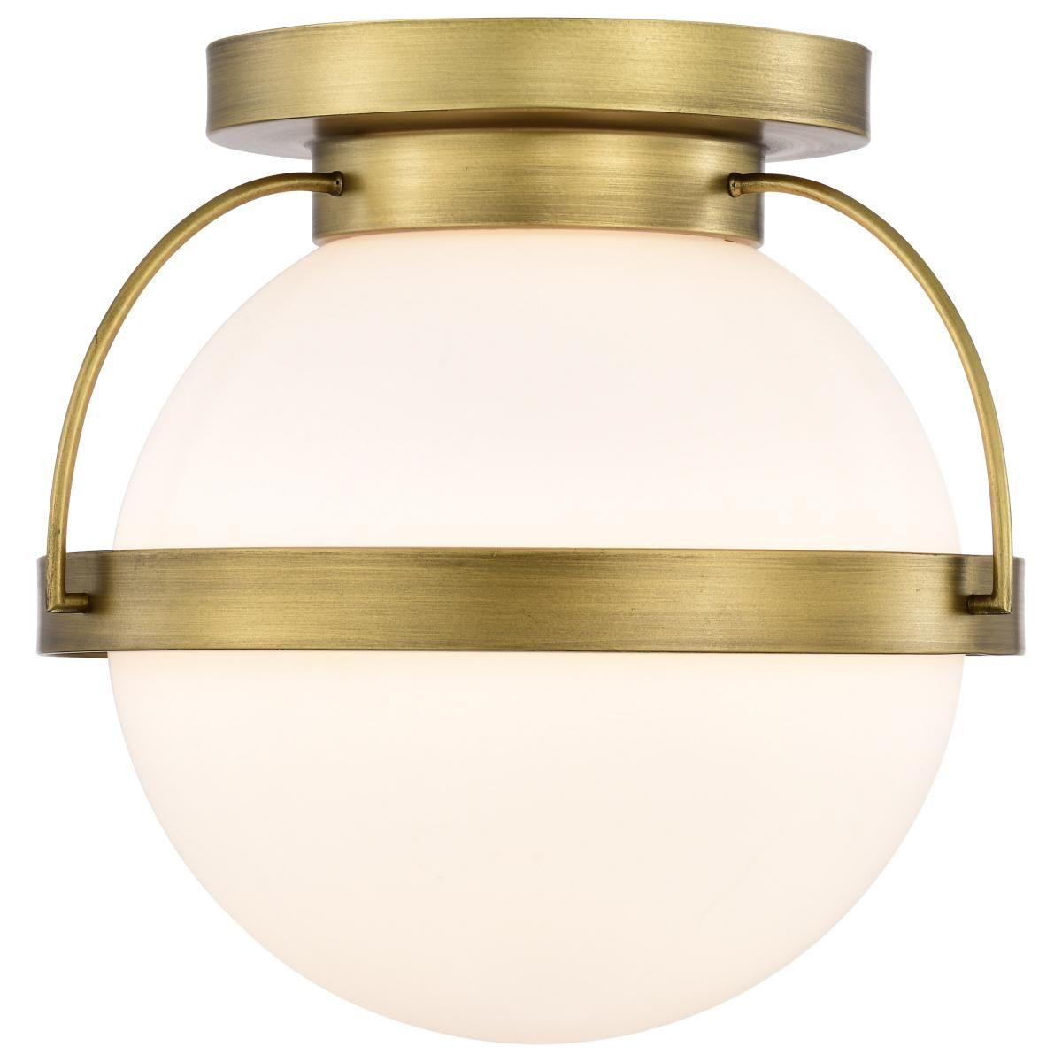 Lakeshore 10 in. Flush Mount Light Natural Brass Finish - Bees Lighting