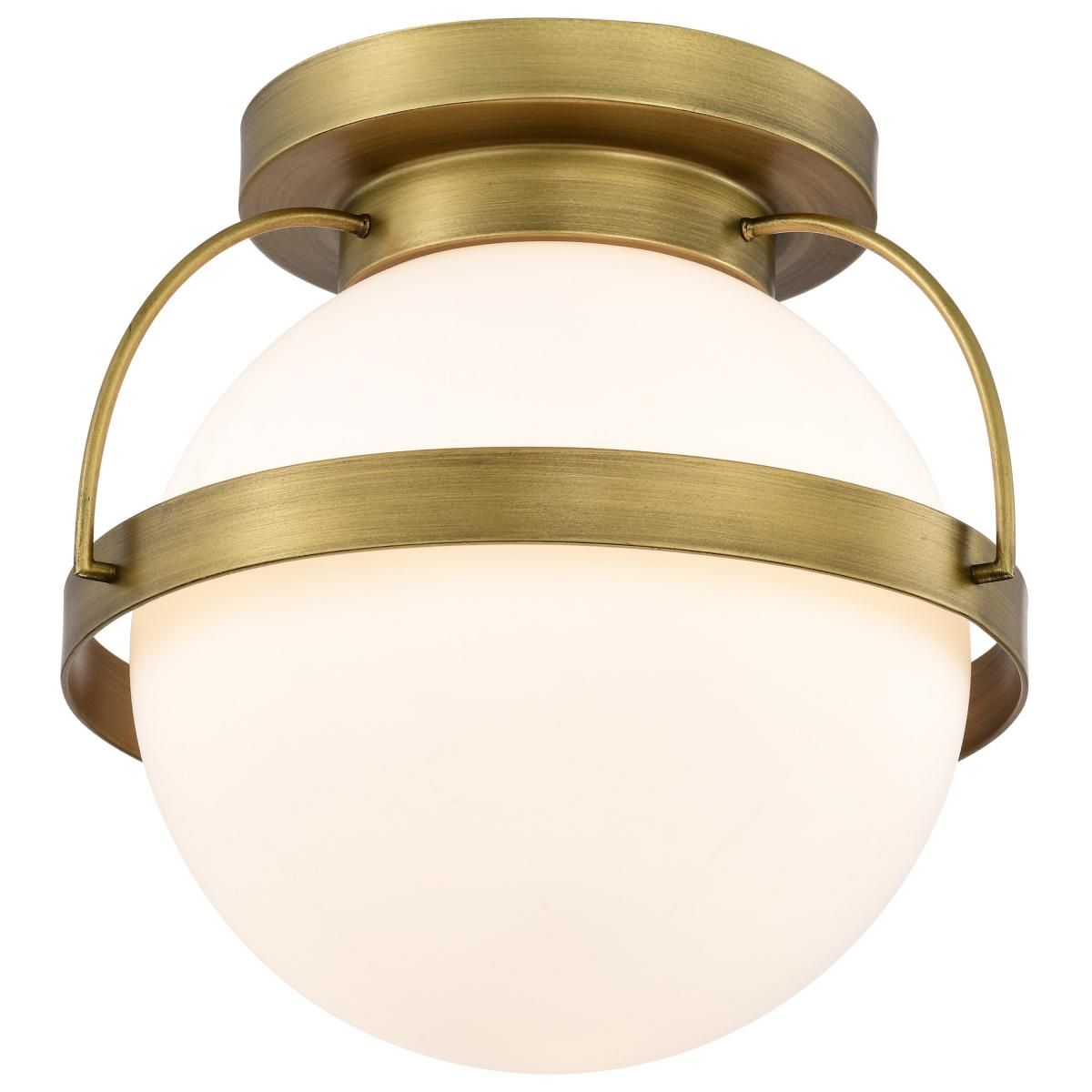 Lakeshore 10 in. Flush Mount Light Natural Brass Finish - Bees Lighting
