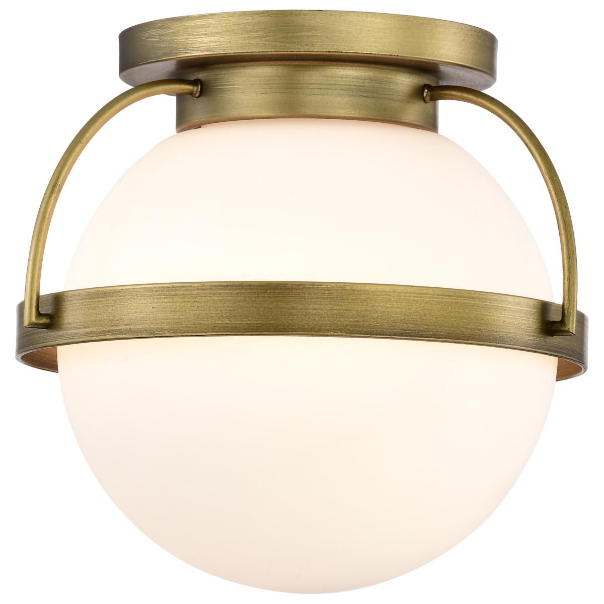 Lakeshore 13 in. Flush Mount Light Natural Brass Finish - Bees Lighting